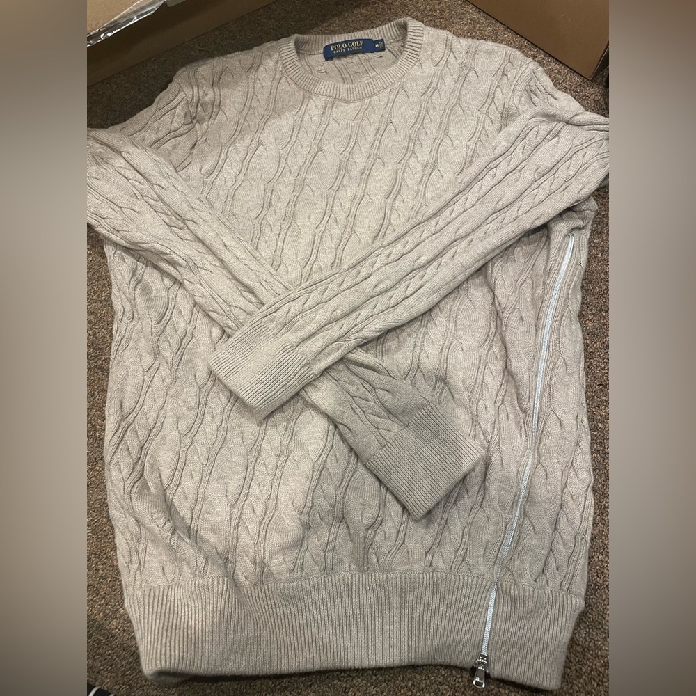 Excellent Polo Golf Sweater Asymmetrical Zipper